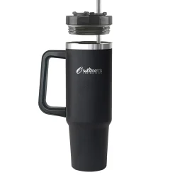 Outdoors Professional Stainless Steel Double-Walled Vacuum Insulated Tumbler with Straw, 40 oz., Black (OUTD9041)