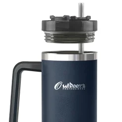 Outdoors Professional Stainless Steel Double-Walled Vacuum Insulated Tumbler with Straw, 40 oz., Navy Blue (OUTD9058)