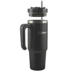 Outdoors Professional Stainless Steel Double-Walled Vacuum Insulated Tumbler with Straw, 30 oz., Black (OUTD9027)