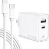 Overtime Overtime USB-C/USB-A Universal Charger with Two Certified USB-C to Lightning Cables, White (OTH2USB2ARG)