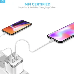 Overtime 3PC Kit Lightning Charging Kit/Bundle for iPhone/iPad/iPod Touch, White (DAC3IN1)