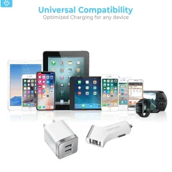 Overtime 3PC Kit Lightning Charging Kit/Bundle for iPhone/iPad/iPod Touch, White (DAC3IN1)