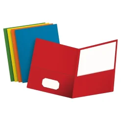Oxford 10 2-Pocket Paper Presentation Folder, Assorted, 25/Box (57513EE)