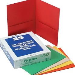 Oxford 10 2-Pocket Paper Presentation Folder, Assorted, 25/Box (57513EE)