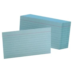 Oxford 3" x 5" Index Cards, Lined Blue, 100/Pack (OXF 7321 BLU)