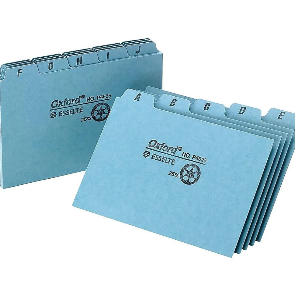 Oxford A-Z 5" x 8" Index Card Files, Blue, 25/Set (OXF P5825)