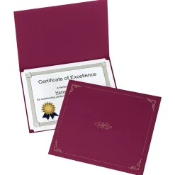 Oxford Certificate Holders, 8.88" x 11.25", Burgundy, 5/Pack (29900585BGD)