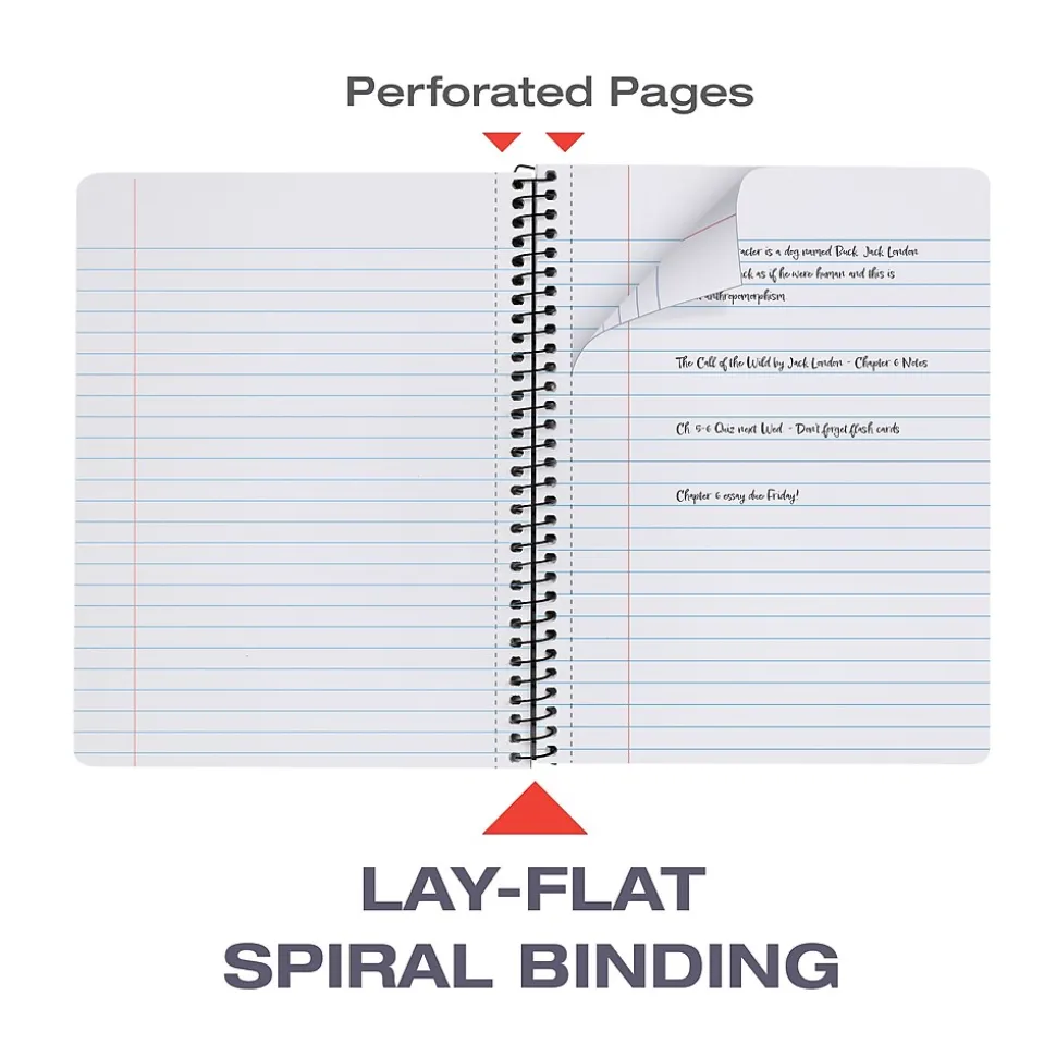 Oxford Composition Notebooks, 7.5" x 9.75", Wide Ruled, 80 Sheets, Assorted Colors, 4/Pack (64946)