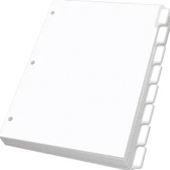 Oxford Custom Label Dividers, Self-Stick Tab Labels, 8-Tab, Letter, White, 25 Sets