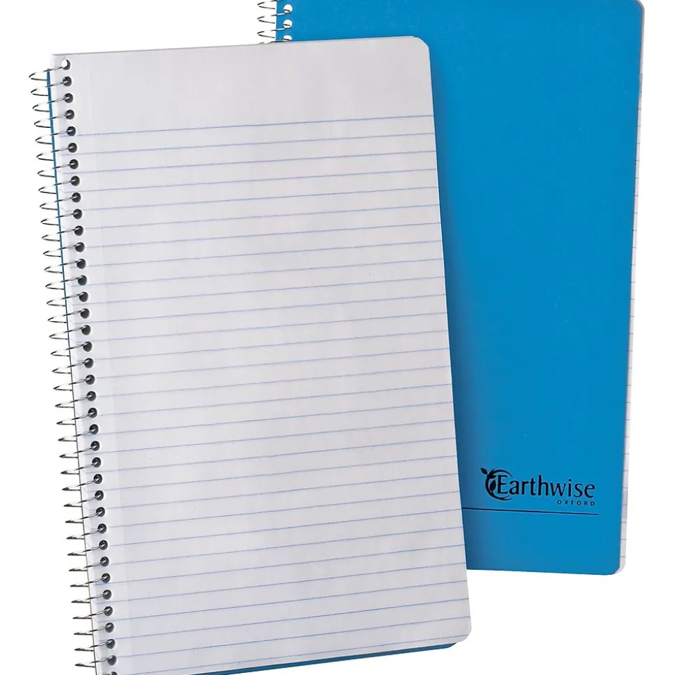 Oxford Earthwise 1-Subject Notebooks, 6" x 9.5", College Ruled, 80 Sheets, Blue (25-203R)