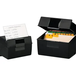 Oxford Index Card File Box, 500-Card Capacity, Black (01581)