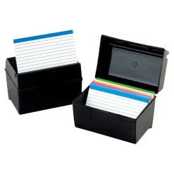 Oxford Index Card File Box, 300-Card Capacity, Black (01351)