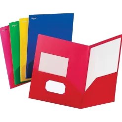 Oxford 2-Pocket Presentation Folders, Assorted Colors, 25/Box (OXF 99810)