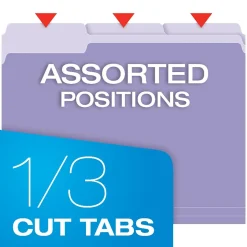 Oxford Recycled File Folder, 1/3-Cut Tab, Letter Size, Lavender, 100/Box (1521/3LAV)