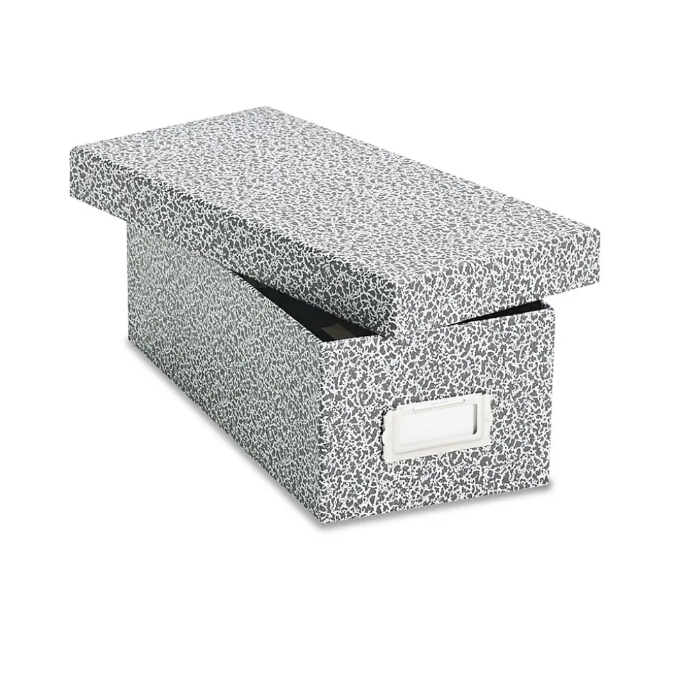 Oxford Reinforced Board Card File with Lift-Off Cover, 3" x 5", 1200-Capacity, Black, 4 1/4"H x 12"W x 5 5/8"D (40588)