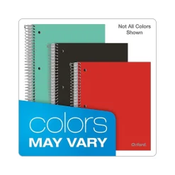 Oxford 5-Subject Notebooks, 8.5" x 11", College Ruled, 200 Sheets, Assorted Colors (10588)