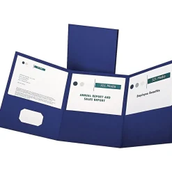 Oxford Tri-Fold Presentation Folders, Blue, 20/Box (OXF 59802)