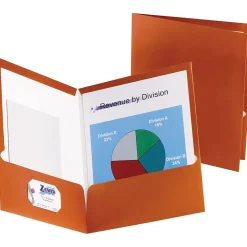 Oxford Two-Pocket Laminated Paper Folder, 100-Sheet Capacity, Metallic Copper, 25/BX