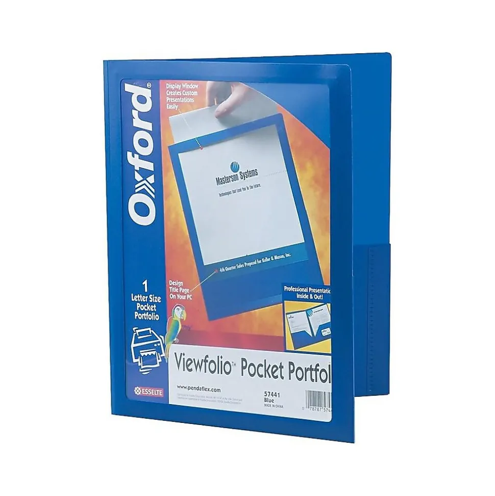 Oxford ViewFolio Twin Presentation Folder, Blue (OXF 57441)