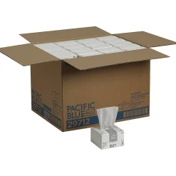 Pacific Blue Basic AccuWipe Fiber/Bagasse Cleaning Wipers, 7.9" x 4.5", White, 280 Wipers/Box, 60/Carton (29712CT)