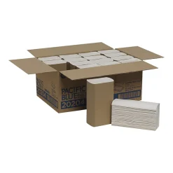 Pacific Blue Basic Multifold Paper Towels, 1-ply, 250 Sheets/Pack, 16 Packs/Carton (20204)