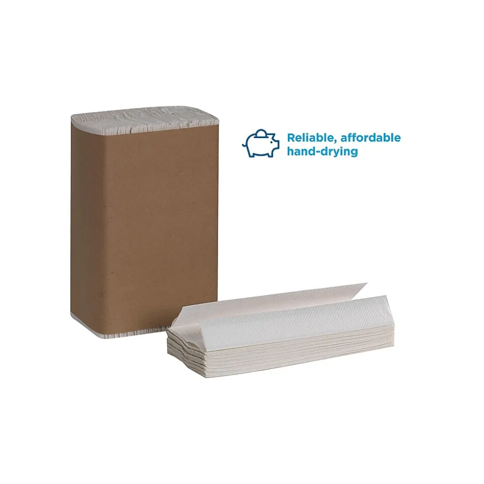 Pacific Blue Basic Recycled C-Fold Paper Towels, 1-ply, 240 Sheets/Pack, 10 Packs/Carton (25190)