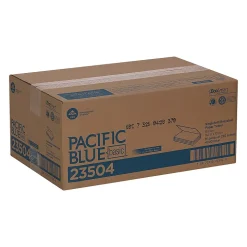 Pacific Blue Basic Recycled Single Fold Paper Towels, 1-ply, 250 Sheets/Pack, 16 Packs/Carton (23504)