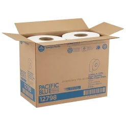 Pacific Blue Recycled Jumbo Jr. Toilet Paper, 2-Ply, White, 1000 ft./Roll, 8 Rolls/Carton (12798)