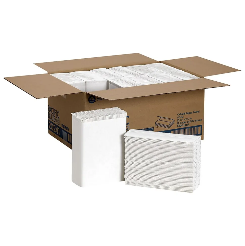 Pacific Blue Select C-Fold Paper Towels, 1-ply, 200 Sheets/Pack, 12 Packs/Carton (20241)