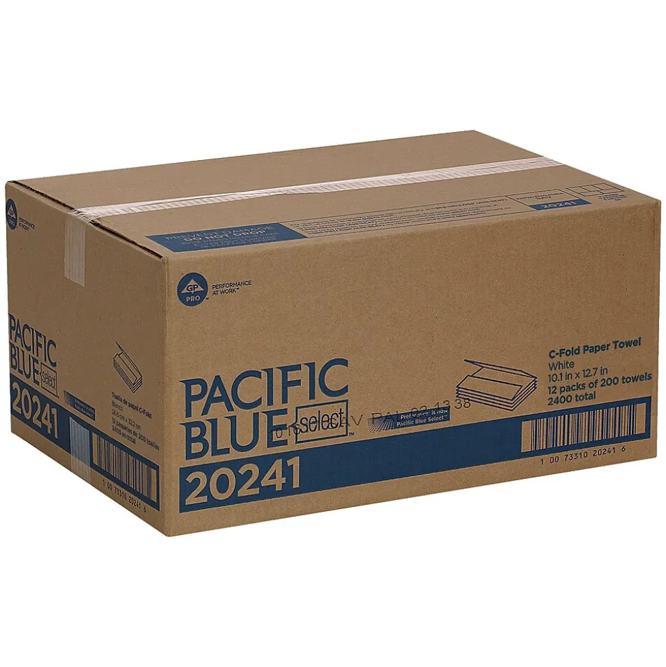 Pacific Blue Select C-Fold Paper Towels, 1-ply, 200 Sheets/Pack, 12 Packs/Carton (20241)