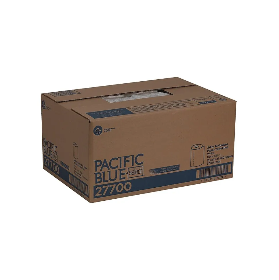Pacific Blue Select Jumbo Paper Towels, 2-ply, 250 Sheets/Roll, 12 Rolls/Pack (27700)