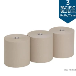 Pacific Blue Ultra 8” High-Capacity Recycled Paper Towel Roll by GP PRO, 1-Ply, Brown, 1150’/Roll, 3 Rolls/Carton (26496)