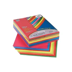 Pacon Array 65 lb. Cardstock Paper, 8.5" x 11", Assorted Colors, 250 Sheets/Pack (101199)