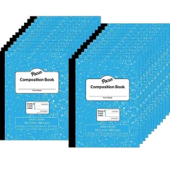 Pacon Composition Notebooks, 7.75" x 9.75", Wide Ruled, 24 Sheets, Blue, 24/Bundle (PACMMK37138-24)