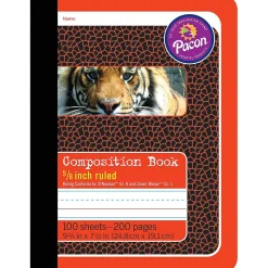 Pacon Composition Notebooks, 9.75" x 7.5", Primary Ruled, 100 Sheets, Multicolor, 6/Bundle (PAC2427-6)