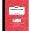 Pacon 1-Subject Composition Notebooks, 7.5" x 9.75", Manuscript Ruled, 24 Sheets, Red Marble, Each (PACMMK37139)
