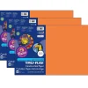 Pacon Tru-Ray 12" x 18" Construction Paper, Electric Orange, 50 Sheets/Pack, 3 Packs/Bundle (PAC103405-3)