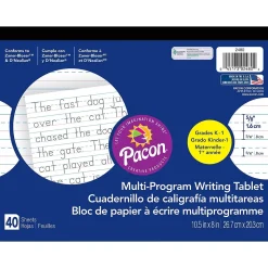 Pacon Zaner-Bloser D'Nealian™ Multi-Program Tablet Handwriting Paper, Grades K-1st, 40 Sheets (2480)