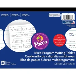 Pacon Zaner-Bloser Multi-Program Handwriting Tablet Paper, Grades Kindergarten