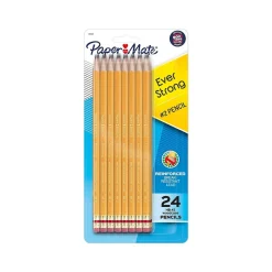 Paper Mate EverStrong Pre-Sharpened Wooden Pencil, 1.3mm, #2 Medium Lead, 2 Dozen (2065460)