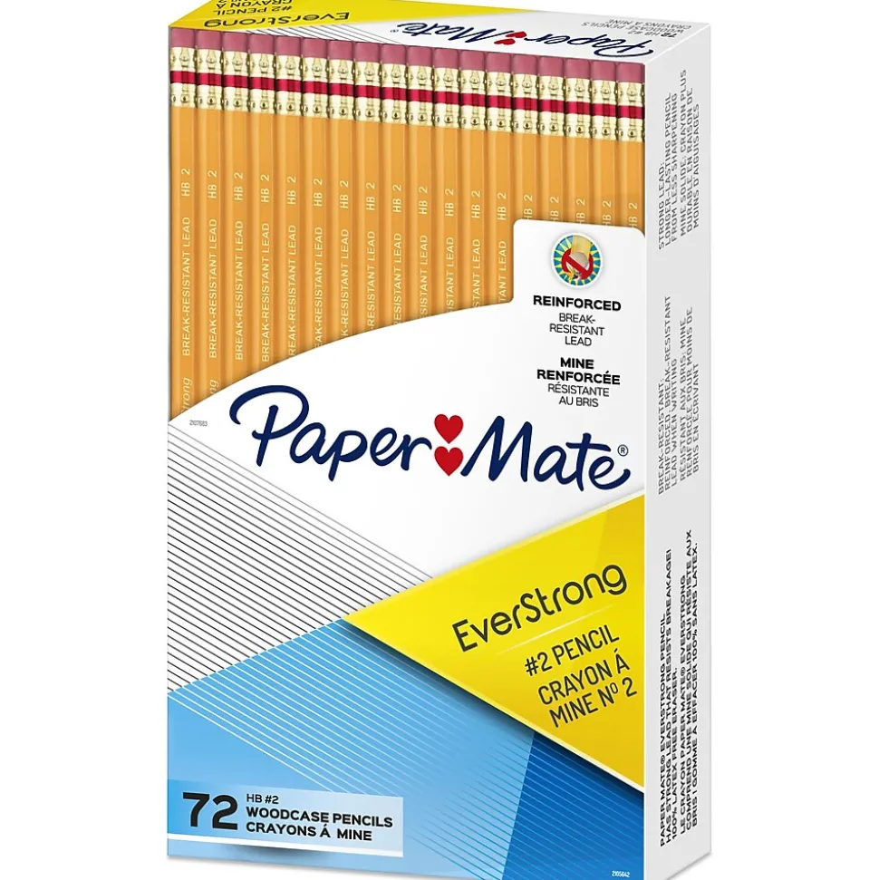 Paper Mate EverStrong Wooden Pencil, 1.3mm, #2 Medium Lead, 72/Pack (2105642)