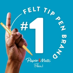 Paper Mate Flair Felt Pen, Medium Point, 0.7mm, Black Ink, 4 Pack (84344)