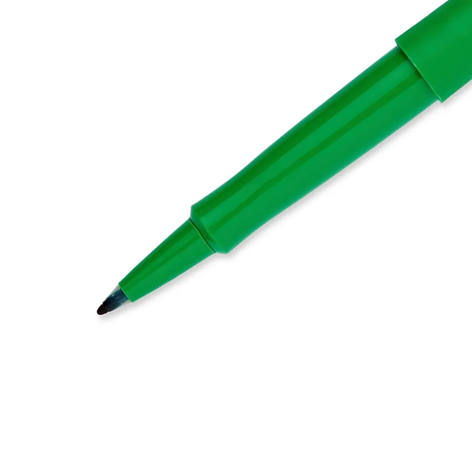 Paper Mate Flair Felt Pen, Medium Point, Green Ink, Dozen (8440152)