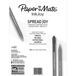 Paper Mate InkJoy 100 RT Retractable Ballpoint Pen, Medium Point, Assorted Ink, 20/Pack (1951396)