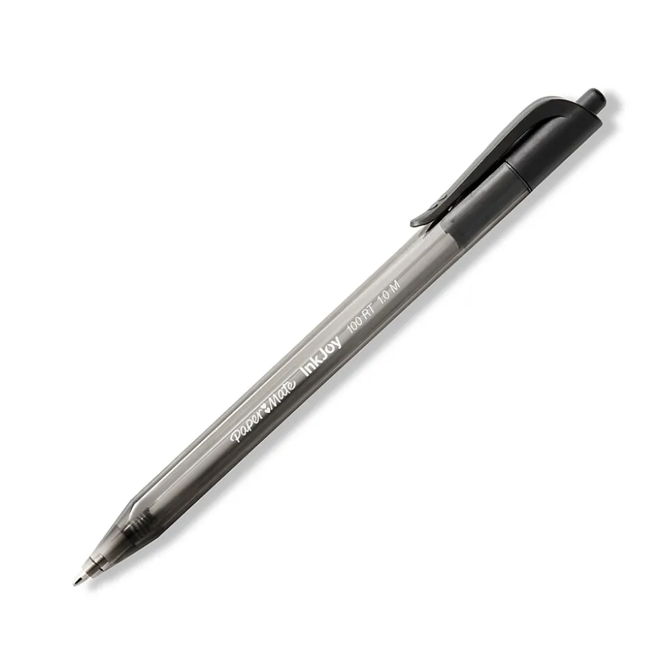 Paper Mate InkJoy 100 RT Retractable Ballpoint Pen, Medium Point, Black Ink, 20/Pack (1951395)