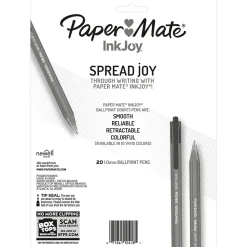 Paper Mate InkJoy 100 RT Retractable Ballpoint Pen, Medium Point, Black Ink, 20/Pack (1951395)