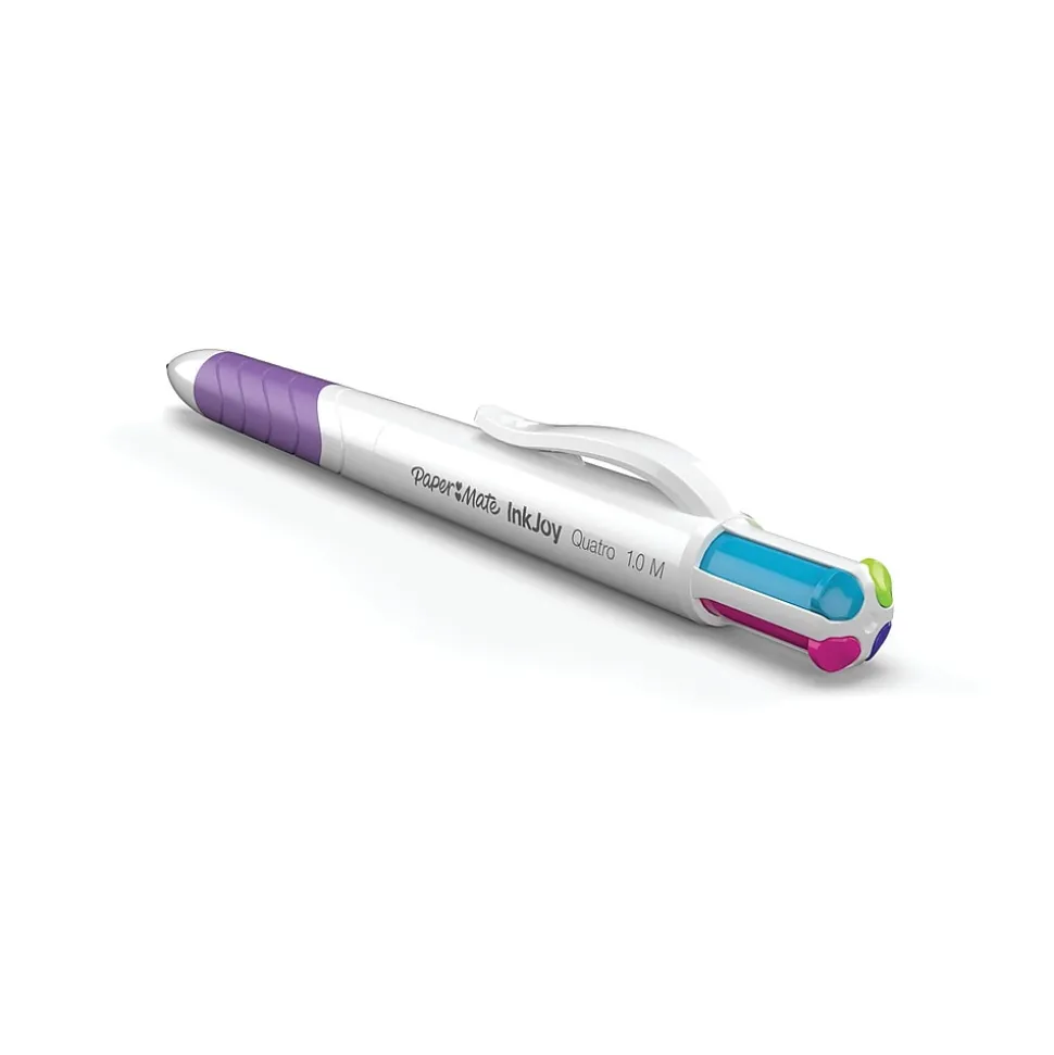 Paper Mate InkJoy Quatro Retractable Ballpoint Pen, Medium Point, Assorted Ink, 3/Pack (1832419)