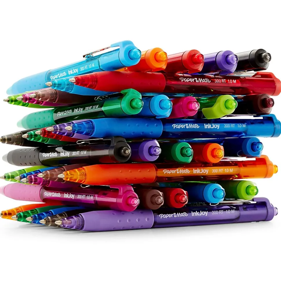 Paper Mate InkJoy 300RT Retractable Ballpoint Pens, Medium Point, 1.0mm, Assorted Ink, 8/Pack (1781564/1945921)