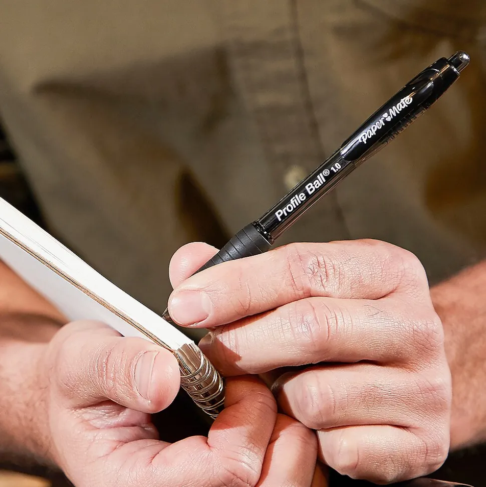 Paper Mate Profile Ballpoint Pen, Medium Point, Black Ink, 4 Pack (2113558)