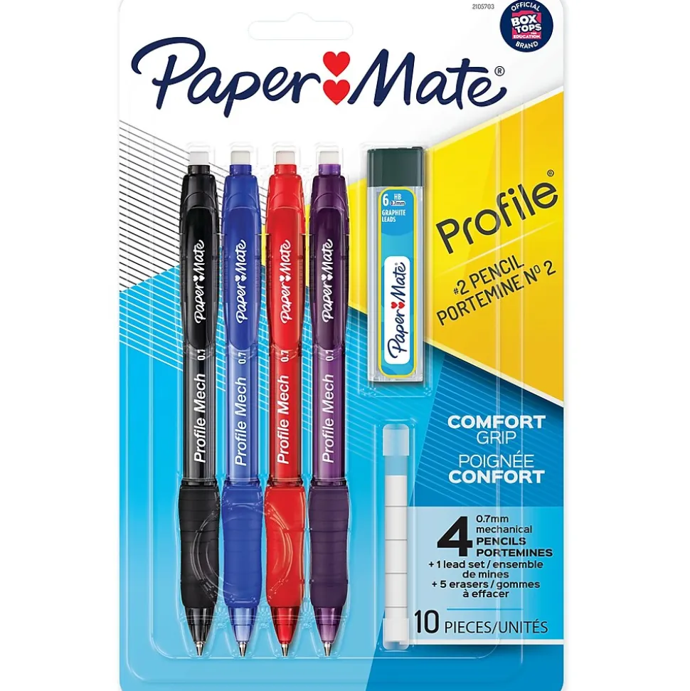Paper Mate Profile Mech Mechanical Pencil, 0.7mm, #2 Medium Lead, 4/Pack (2105703)